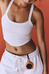 Grapefruit Orange Athletic Ribbed Cropped Cami Top