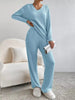 Ribbed Knit V-Neck Top and Pants Set by Wild and Free Boutique