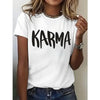Short Sleeve Round Neck T-Shirt With 'KARMA' Print by FitiqueFit