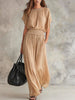 Women's Chiffon High-Waist Ruched Maxi Dress by FitiqueFit