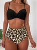 Tropical Vibe High Waist Bikini Set – Flirty V-Neck Swimsuit with Layered Colorblock High Cut Bottom Crisscross Strap Detail & Ultra-Stretch Comfort – Women's Two Piece Swimwear for Summer Beach Pool & Vacation Fun by Stevvex