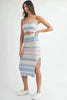 Multi Color Striped Front Cutout Knit Midi Dress For Women – Vibrant Striped Bodycon Dress, Cutout Knit Dress, Stylish Summer Midi Dress, Trendy Statement Dress by Stevvex