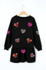 Cute Heart Round Neck Long Sleeve Mini Dress Stylish Dress for Women Girls Simple Charming Dress by Stevvex