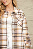 Classic Plaid Button Front Shirt Jacket with Breast Pockets Casual & Minimalist Outerwear by Stevvex