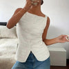 Trendy Square Neck Button Up Vest Top Y2k Going Out Tank Tops by FitiqueFit