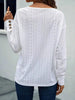 Eyelet V-Neck Long Sleeve T-Shirt by Simply Love