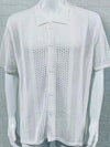 Men's Button Down Collared Neck Hollow Out Shirt