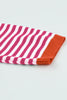 Pink Contrast Trimmed Striped Drop Shoulder Sweater