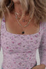 Floral Print Square Neck Long Sleeve Top by Wild and Free Boutique