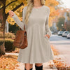 Women's Solid Color Long Sleeve Knit Dress by FitiqueFit