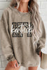 Khaki Kentucky KY Leopard Lettering Ribbed Baggy Sweatshirt by Wild and Free Boutique