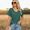 🌼 Women's V-Neck Pleated Loose-Fit T-Shirt – Effortless Summer Elegance by FitiqueFit