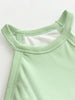 Ribbed Grecian Neck Cropped Tank with Chest Pads