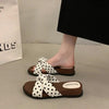 Polka Dot Platform Wedge Sandals – Boho Crisscross Slide by FitiqueFit