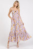 Floral Smocked Back Ruffled Hem Maxi Cami Dress For Summer – Boho Chic, Trendy, Fluttering, Feminine & Effortlessly Stylish by Stevvex