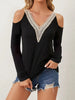 V-Neck Cold Shoulder Long Sleeve T-Shirt by Wild and Free Boutique
