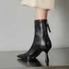 Women’s Cowhide Pointed Toe Stiletto Ankle Boots – Back Zipper High Heel Booties by FitiqueFit
