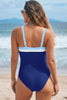Black Color Block Detail Adjustable Straps One Piece Swimsuit by Wild and Free Boutique