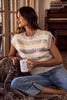 SO ME Soft Fuzzy Multi-Color Stripe Cozy Sweater Top by FitiqueFit