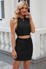 Round Neck Sleeveless Top and Drawstring Skirt Set