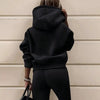 women's two piece solid color hooded sweatshirt set by FitiqueFit