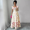 Women’s Puff Sleeve Floral Print Waist-Cinching Dress by FitiqueFit