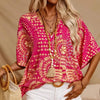 Mandala Print V-Neck Blouse – Casual Vacation Top by FitiqueFit