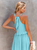Romantic Ruffled Sleeveless Tiered Maxi Dress with Pockets Elegant & Chic Statement Beautiful Design Dress by Stevvex