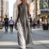 Off-Shoulder Color-Block Flared Maxi Dress with Pockets | 5 Colors by FitiqueFit