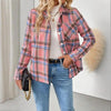 Checkered Fleece-Lined Shacket with Chest Pockets by FitiqueFit