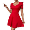 Women's Boat Neck High-Waist Mini Dress – Zipper Patchwork by FitiqueFit