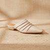 Handmade Sheepskin Ruched Mule Slides – Square Toe Low Heel by FitiqueFit