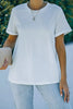 Round Neck Rolled Sleeve T-Shirt by Simply Love