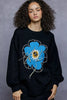 POL Floral Pattern Round Neck Sweater with Exposed Stitching by FitiqueFit