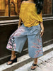 Women's Wide-Leg Cargo-Style Pants with Zipper & Button Detail by FitiqueFit