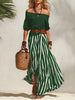 Women's Off-Shoulder Top & Slit Maxi Skirt Set by FitiqueFit