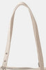 Fame Beige Leather Handbag Grommet Belt Strap Rectangular