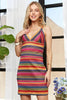 Contrast Striped V-Neck Mini Dress – Bold & Trendy Striped Dress with Flattering V-Neckline and Playful Mini Length for Casual Summer Style by Stevvex