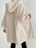 Beige Long Winter Open Front Long Sleeve Fuzzy Hooded Jacket Cozy & Stylish Outerwear by Stevvex