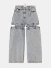 Cutout Wide Leg Jeans with Pockets