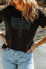 Embroidered Round Neck Short Sleeve T-Shirt by Simply Love