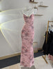 Sling Long Lace Collar Slim-fit Hip Skirt