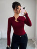 Twist Front Ring Detail Long Sleeve T-Shirt by Simply Love