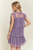 Layered Ruffled Cap Sleeve Mesh Dress For Women – Romantic Mesh Dress with Lace & Ruffled Layers for Elegant Parties & Special Events by Stevvex