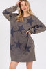 Modern Star Print Round Neck Dress Casual And Trendy Women’s Comfortable Soft Dress by Stevvex