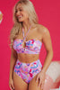 Pink Floral Printed Halter Neck High Waist Bikini by Wild and Free Boutique