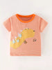Children's Dinosaur Applique Striped T-Shirt by Simply Love