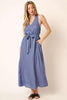 Cross Back Belted V-Neck Tank Maxi Dress For Women – Effortlessly Chic Elegant and Flattering Maxi Dress with Unique Cross Back Detail by Stevvex