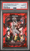 Graded 2023 Panini Prizm Draft Picks Jaxon Smith-Njigba #135 Red Ice Rookie RC Football Card PSA 10 Gem Mint