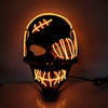 Halloween Scary One-Eyed Pirate Mask Cosplay Led Mask Adult Glowing Mask EL Wire Light Up For Halloween Festival Party Bar by My Store